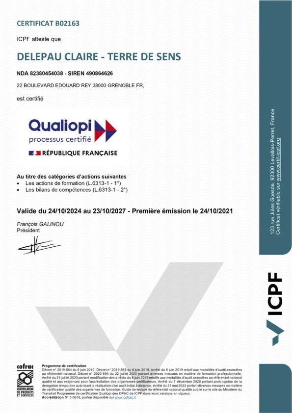 Certificat Qualiopi